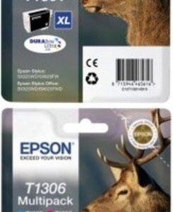 Original Epson T1301 & T1306 Stag 4 Colour Ink Cartridge Multipack