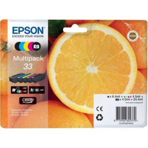 Original Epson 33 5 Colour Ink Cartridge Multipack C13T33374010
