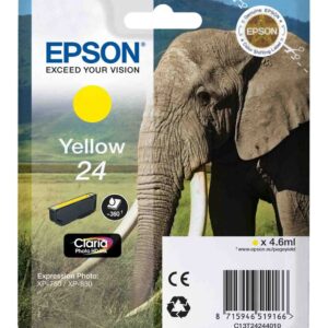 Original Epson 24 Elephant  Yellow Ink Cartridge C13T24244012