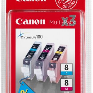 Original Canon CLI-8 3 Colour Ink Cartridge Multipack CLI-8CMY  0621B029